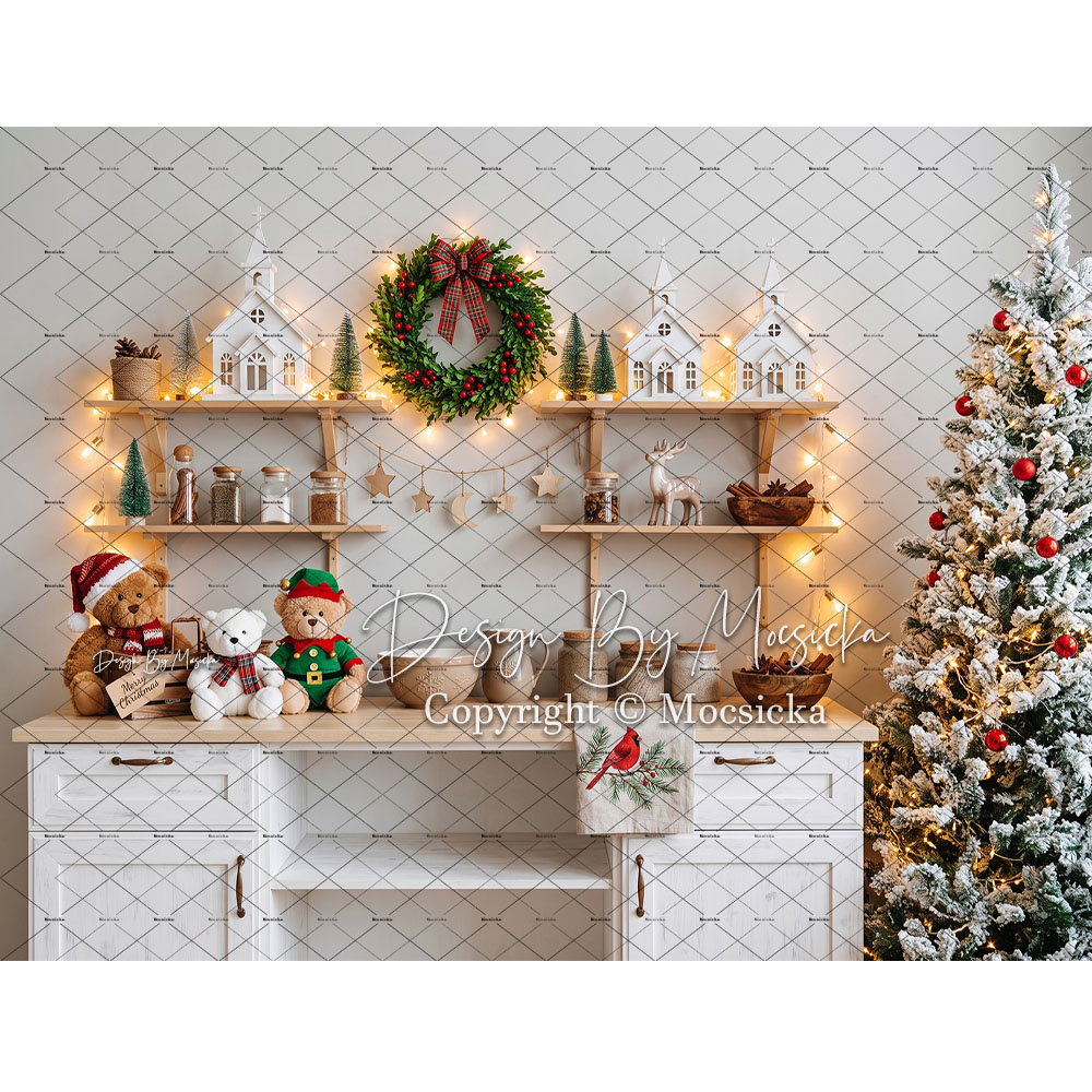モクシカ クリスマス ジンジャーブレッド キッチン背景 写真 - Kitchen Baking Background のレビューと価格